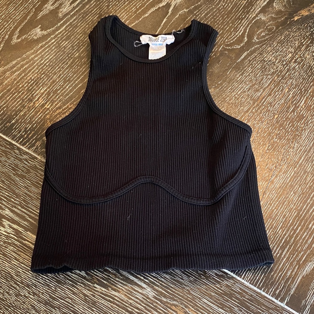 Double Zero Classic Black Ribbed Tank - Picture 1 of 10